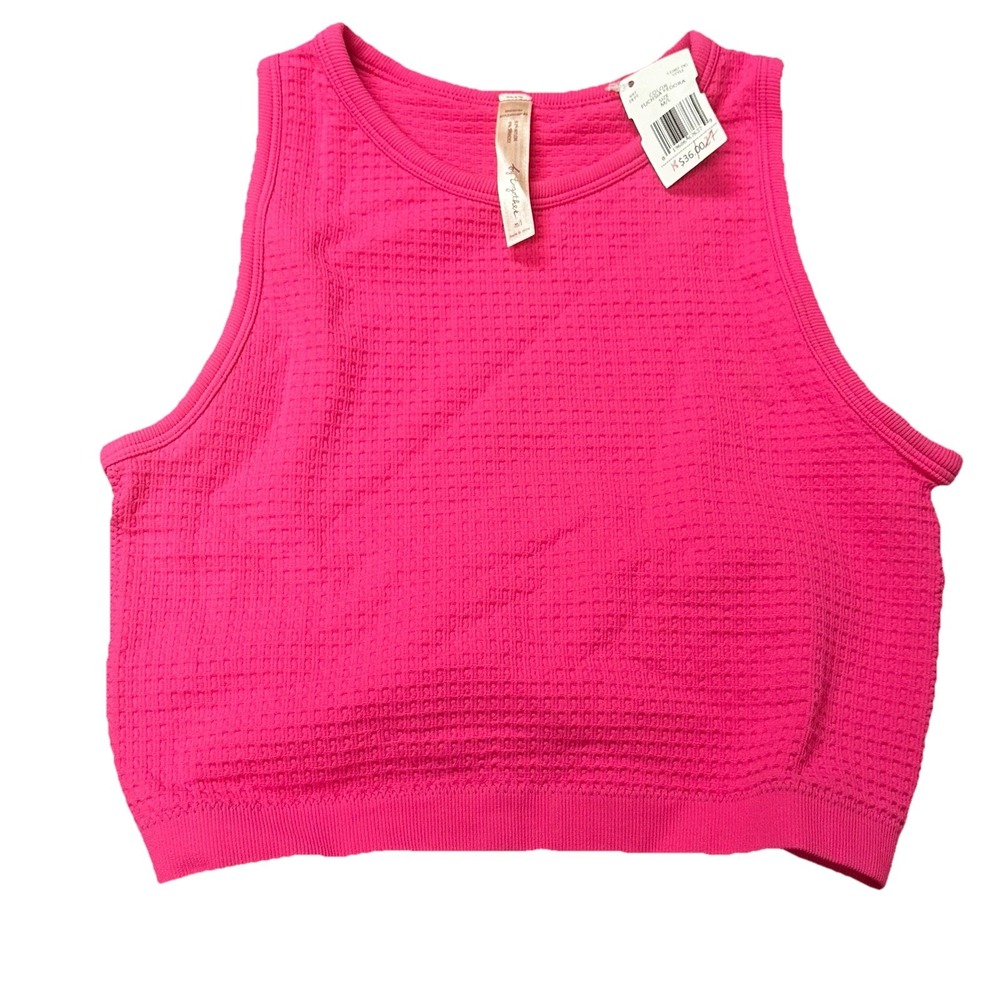 By Together Crop Top Nylon Womens Size M/L Fuchsia Fedora‎ Beach Summer NWT $36